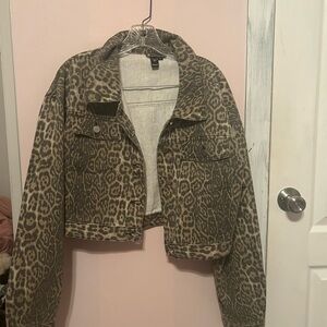 Leopard Print Cropped Jacket